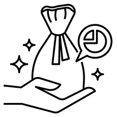 Profit margin icon outline style