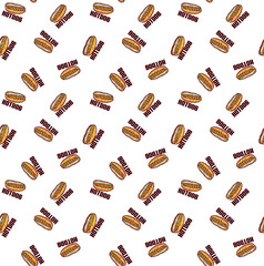 Hot Dog pattern for printing on fabric and paper.