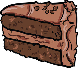 Chocolate cake vector art for design and printing