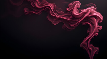 Elegant flowing deep pink silk fabric with soft folds and highlights against a dark moody background creating a luxurious abstract composition