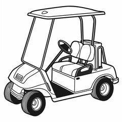 Black and white golf cart illustration vehicle transportation