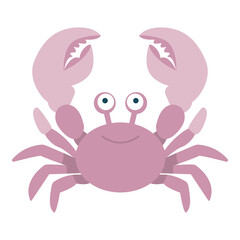 Vector illustration of crab in cartoon style.