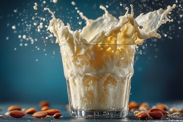 Dynamic Splash of Creamy Bliss in a Glass