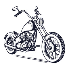 Obraz premium Custom motorcycle with high handlebars chopper vintage