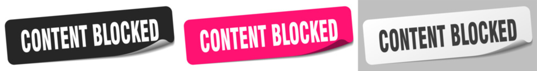 content blocked sticker. content blocked sticker set on white background