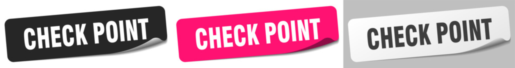 check point sticker. check point sticker set on white background