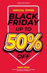 Black friday big sale with discount 50% off poster template