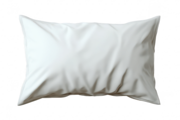 Blank white pillow, rectangular shape, soft folds
