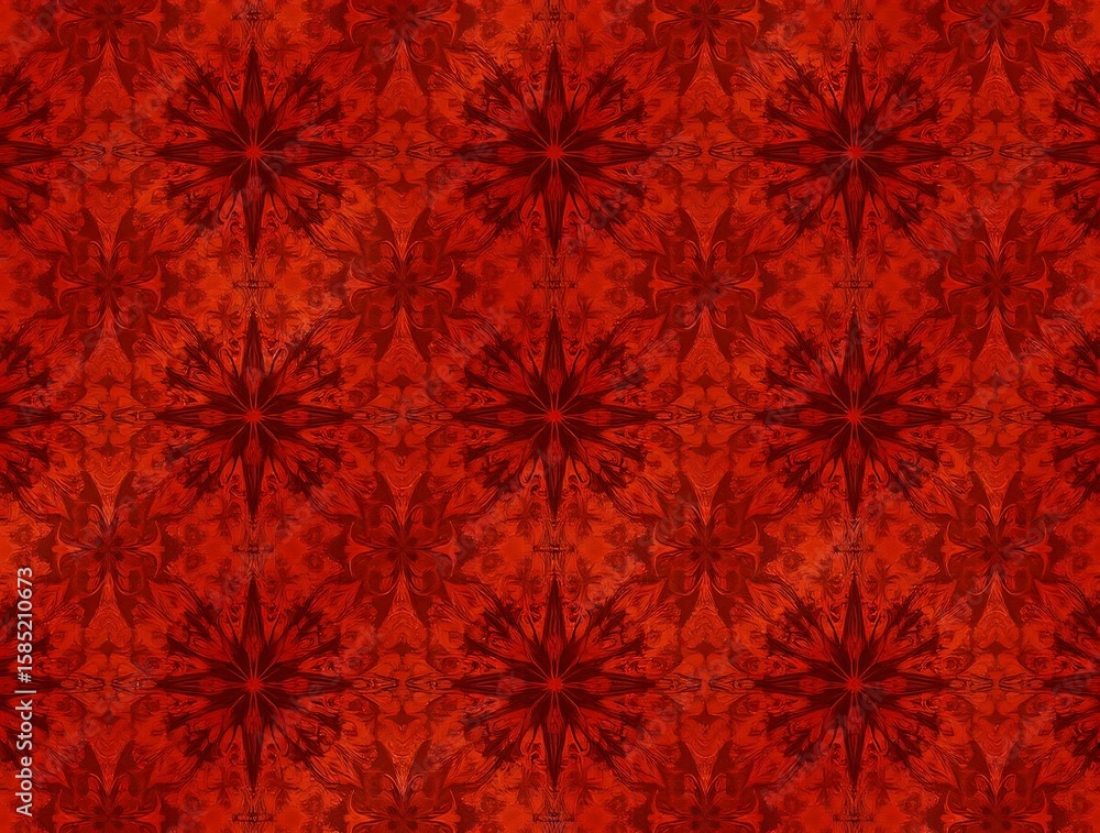 Poster abstract red seamless pattern for textiles and backgrounds with grunge texture and floral elements
