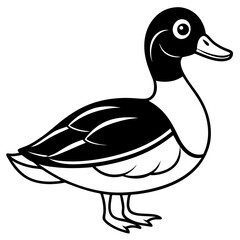 Line Drawing of a Graceful Wood Duck