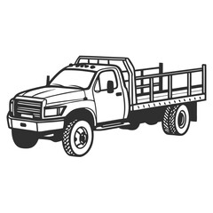 Heavy duty flatbed truck outline pickup truck utility vehicle