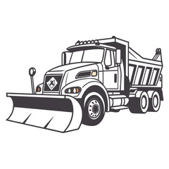 Heavy duty truck with snow plow and dump bed dump truck