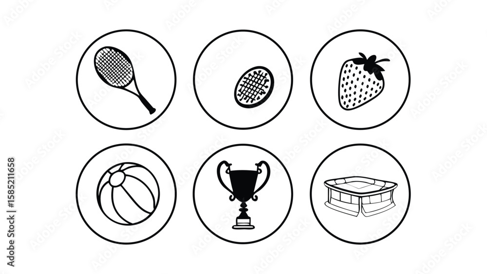 Poster wimbledon dog icon set with twelve variations vector illustration in multiple colors on transparent 