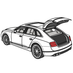 Luxury coupe with open trunk and sunroof luxury car © zon