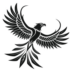 Fototapeta premium Majestic Mythical Bird Rising From Ashes Spreading Its Wings in Glorious Flight