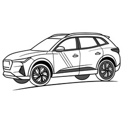 Fototapeta premium Modern S U V Outline vehicle transportation