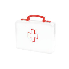 Obraz premium White Medical Kit with Red Cross - Emergency First Aid | Health Supplies | Safety Equipment | Medical Emergency Kit | Healthcare Supplies