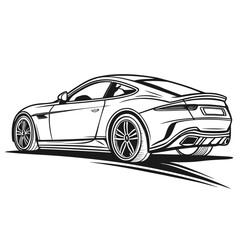Naklejka premium Sleek black sports sedan with dynamic lines sports car
