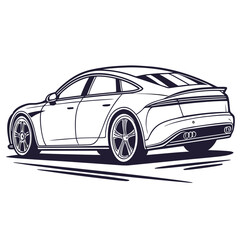 Fototapeta premium Sleek electric sedan silhouette automotive vehicle