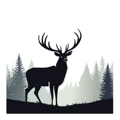 Elegant Deer Silhouette Vector Icon for Wildlife, Forest Animal, Hunting, and Nature Design Projects in Minimal Style