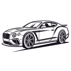 Naklejka premium Sleek luxury coupe automobile luxury car sports car