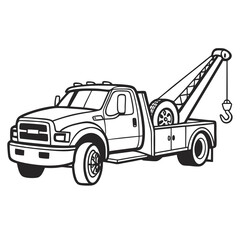 Tow truck with hook and wheel vehicle transport
