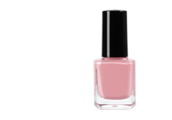 A bottle of pink nail polish isolated on a transparent background