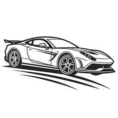 Sleek black sports car with aerodynamic lines vehicle automobile