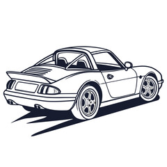Fototapeta premium Sleek convertible sports car with spoiler and racing wheels coupe automotive