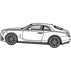 Sleek white luxury coupe with sunroof and tinted windows white car modern vehicle