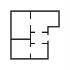 Fototapeta premium Line icon of house floor plan used in architectural and building design. Editable stroke. vector illustration