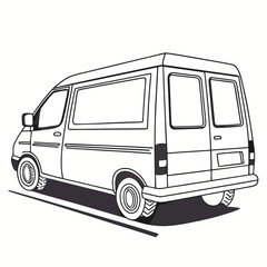 White cargo van driving on road vehicle transport