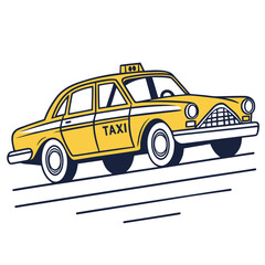 Yellow taxi car driving on road vehicle transportation