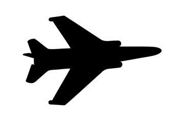 fighter aircraft silhouette vector, fighter plane icon vector illustration 
