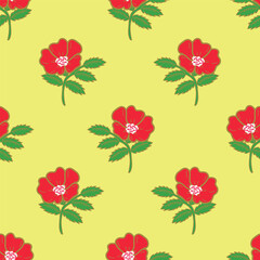 Cute vector floral seamless pattern. Colorful flowers background. Trendy repeat texture for fashion print, wallpaper or fabric