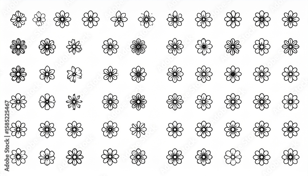 Poster black and white flower seamless abstract pattern background and backdrop grayscale ornamental design