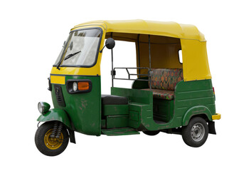 Obraz premium Isolated Traditional Indian Auto Rickshaw Three Wheeler