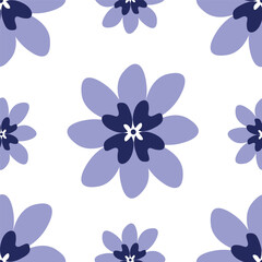 Cute vector floral seamless pattern. Colorful flowers background. Trendy repeat texture for fashion print, wallpaper or fabric