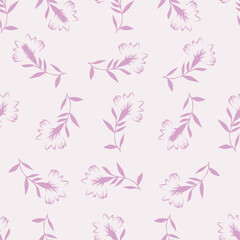 Cute vector floral seamless pattern. Colorful flowers background. Trendy repeat texture for fashion print, wallpaper or fabric