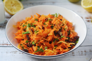A bowl with traditional Polish carrot salad © nastyakamysheva