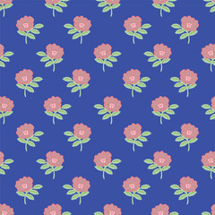 Cute vector floral seamless pattern. Colorful flowers background. Trendy repeat texture for fashion print, wallpaper or fabric