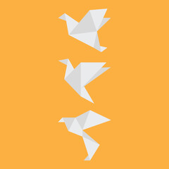 Origami Bird Icon Set Vector Design.
