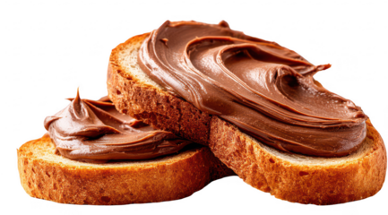 Chocolate hazelnut spread on toasted bread slices (1)