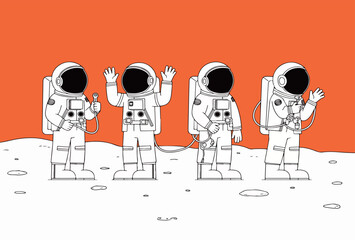 Astronauts on the Moon © Boy