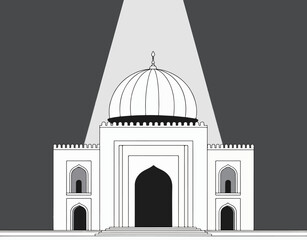 Monochrome Mosque Illustration