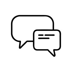 Fototapeta premium Speech bubbles outlined in black for communication concept 