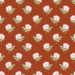 Cute vector floral seamless pattern. Colorful flowers background. Trendy repeat texture for fashion print, wallpaper or fabric