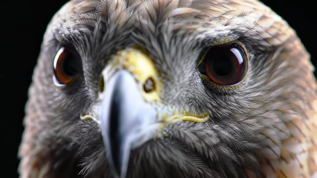 Close-up of a hawk's face