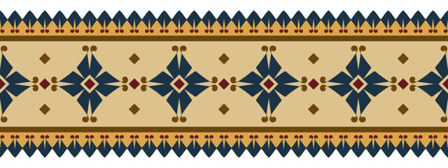 Ethnic border with geometric tribal pattern.