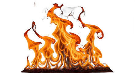 Dynamic orange flames rising from dark embers creating a mesmerizing fiery display.